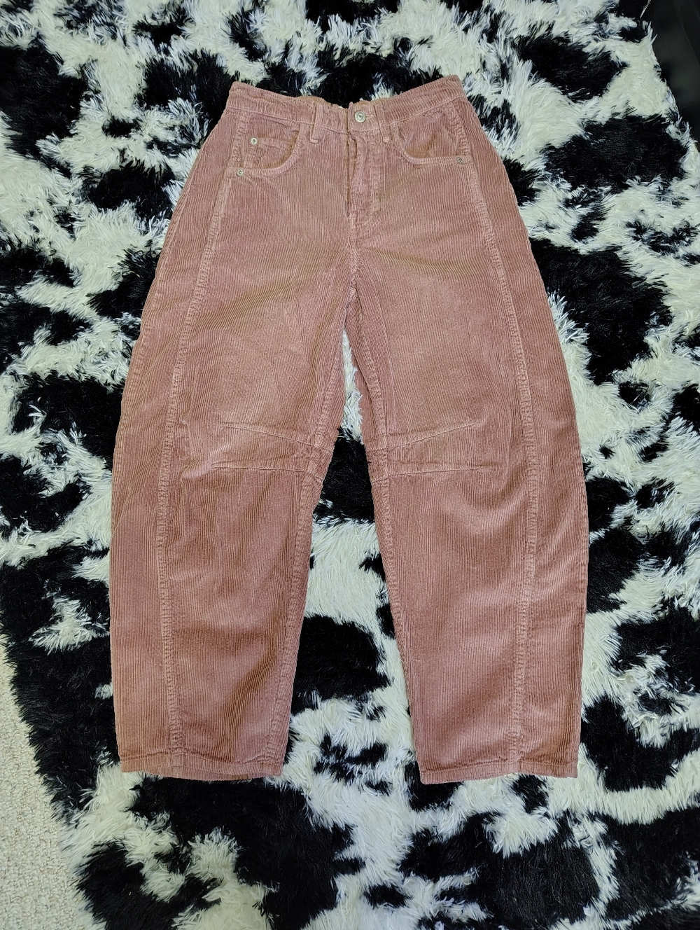 FREE PEOPLE $202 GOOD LUCK CORD BARREL JEANS - Picture 3 of 6